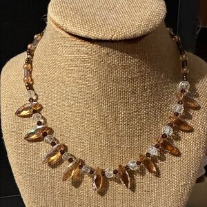 Elegant Brown Crystal Necklace